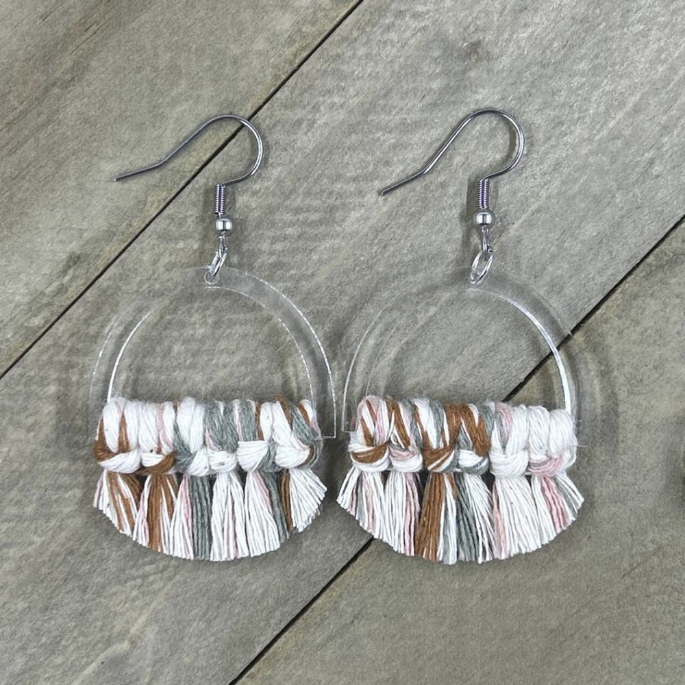 Acrylic Half Circle Fringe - Boho earrings